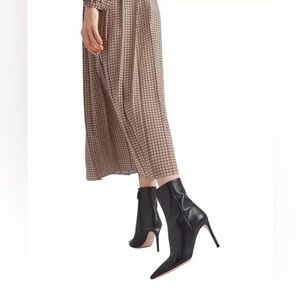 Prada Black Nappa Leather Triangle logo Plaque heel ankle booties EU 40